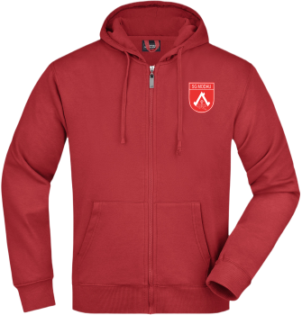 Herren Kapuzen Sweatjacke rot