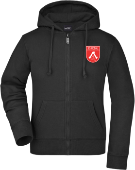 Preview: Damen Kapuzen Sweatjacke schwarz