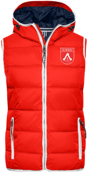 Damen Weste mit Kapuze rot