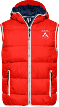 Herren Weste mit Kapuze rot