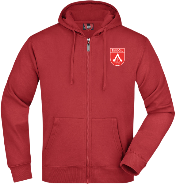 Herren Kapuzen Sweatjacke rot